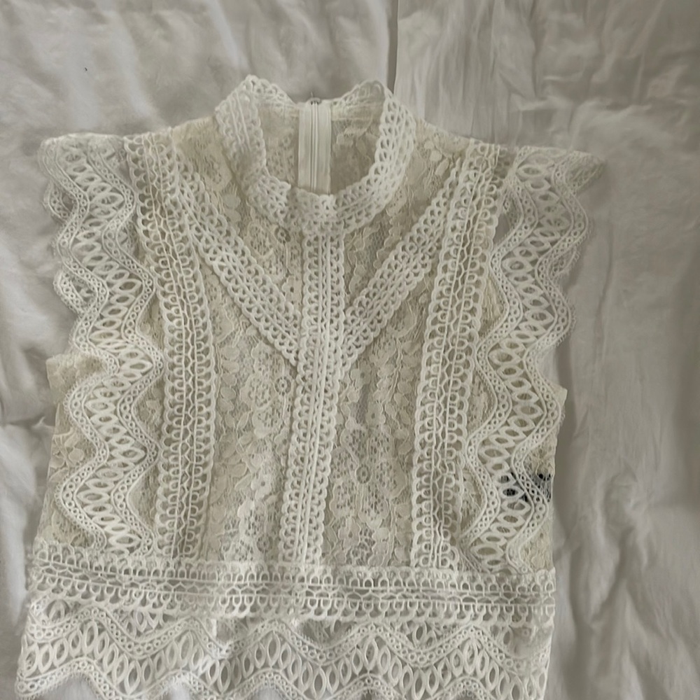 NWOT shein white lace top.